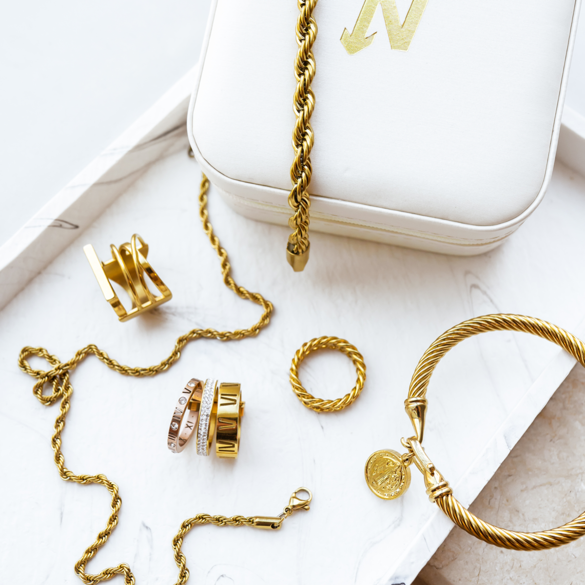Raya – Armband Kette Seil Gold