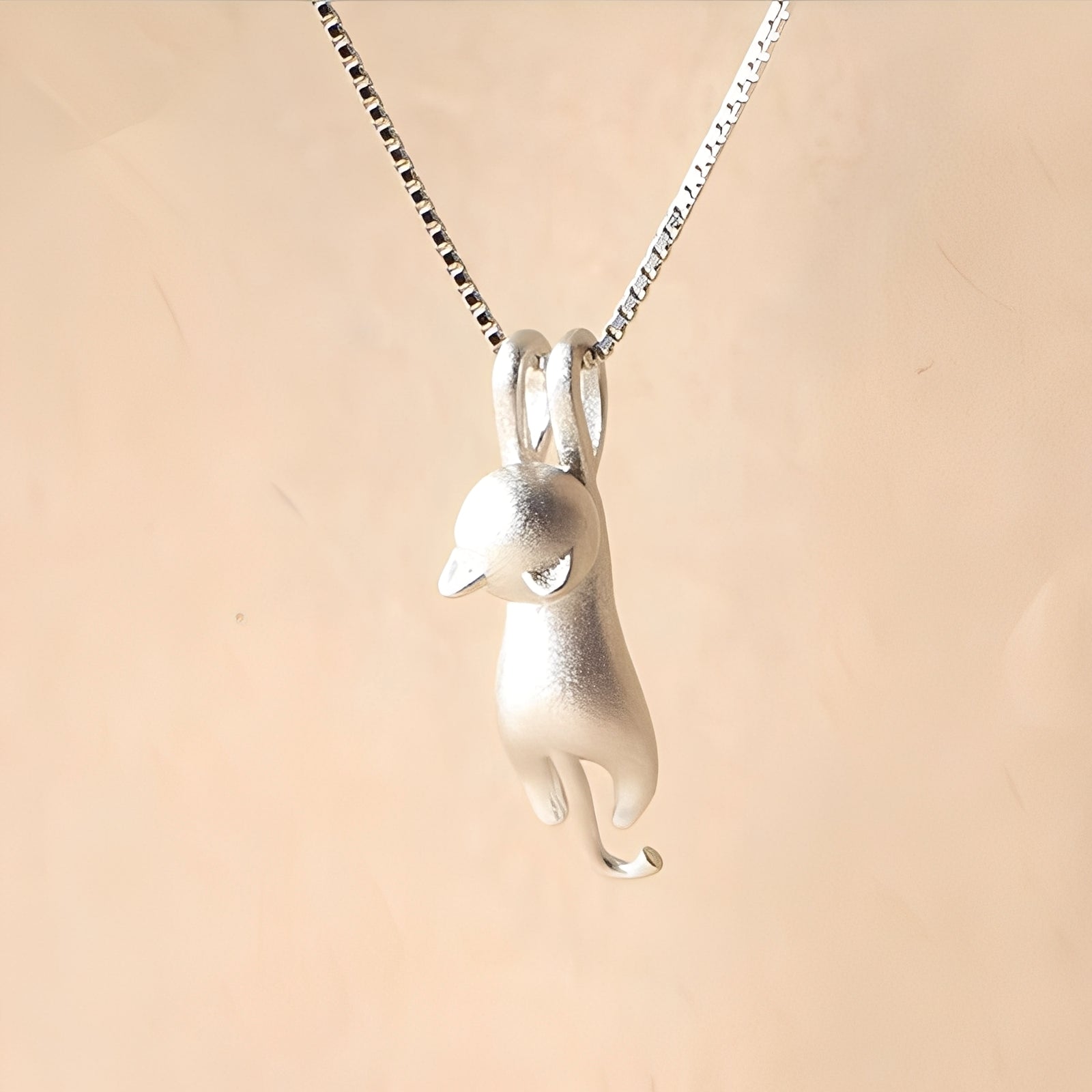 Lean – Schmuckset Katze Sandgestrahlt in Silber