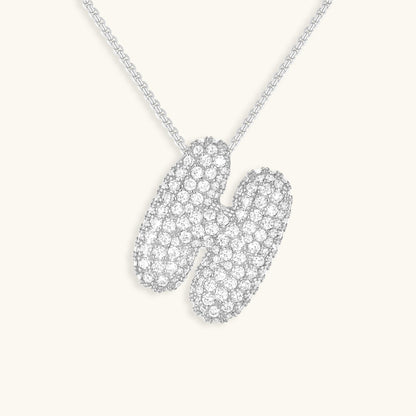 Bubble Initial Diamant Halskette