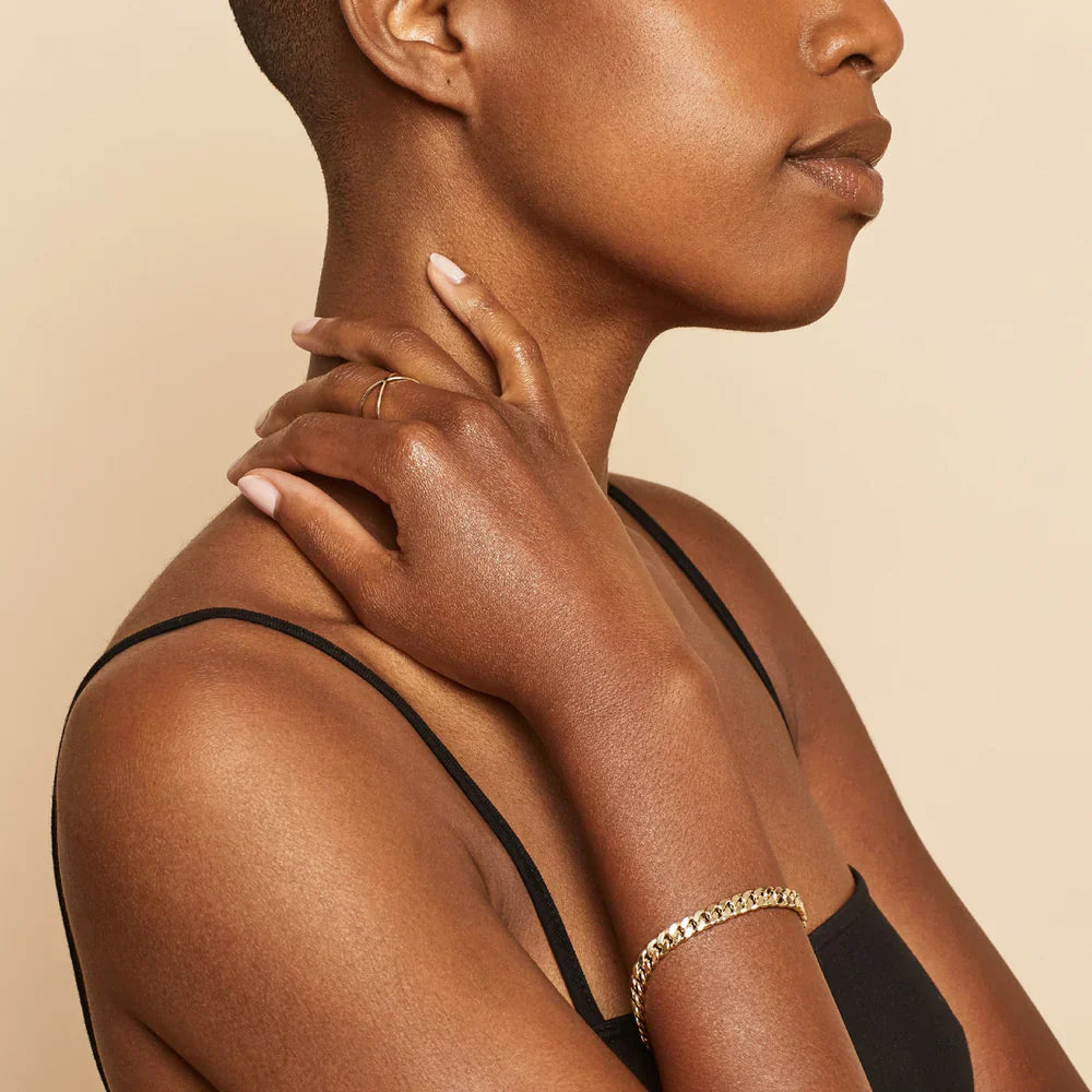 Estelle – Armband Kubanische Kette aus Gold 16K