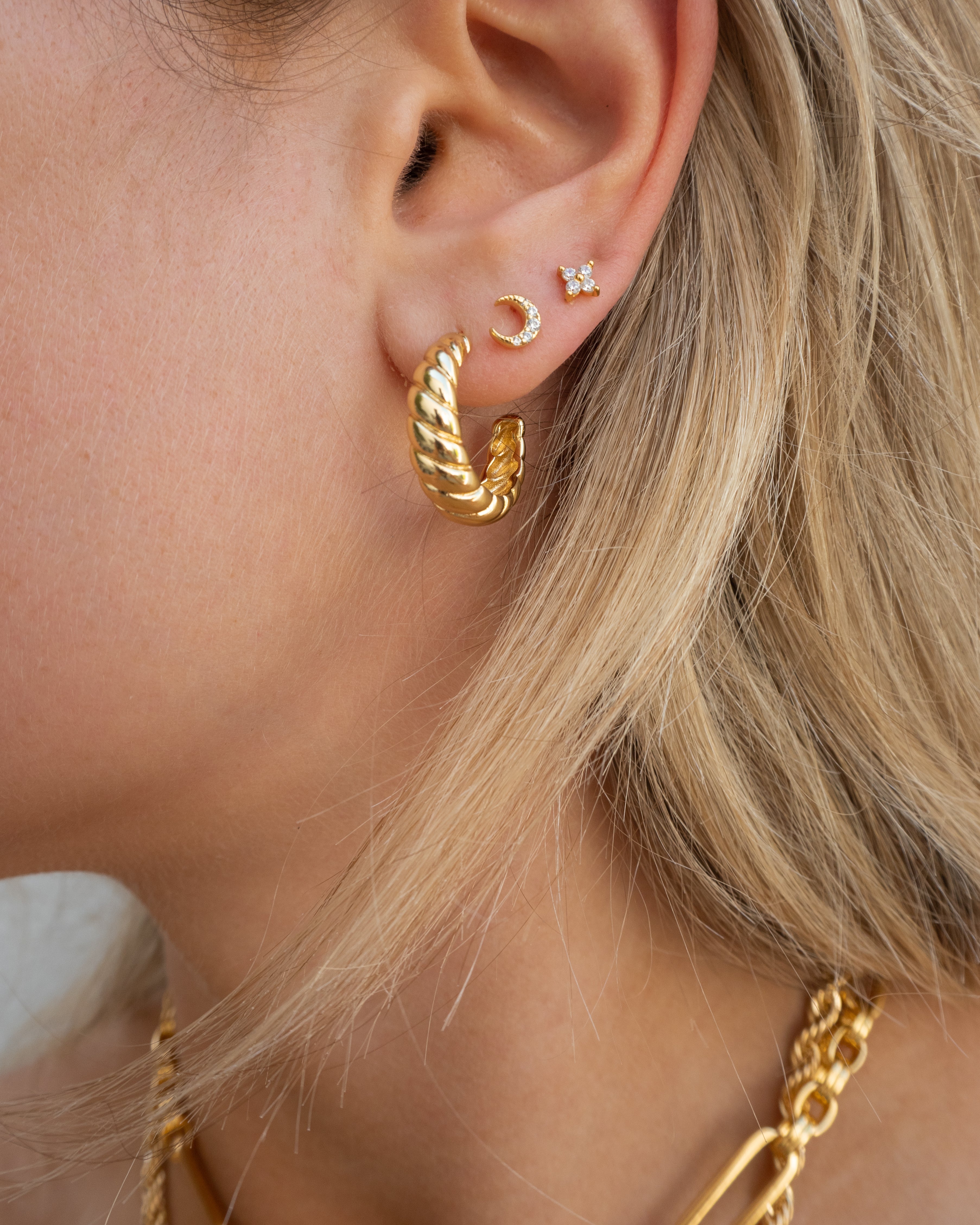 Raye - Gold Kristall Ohrstecker
