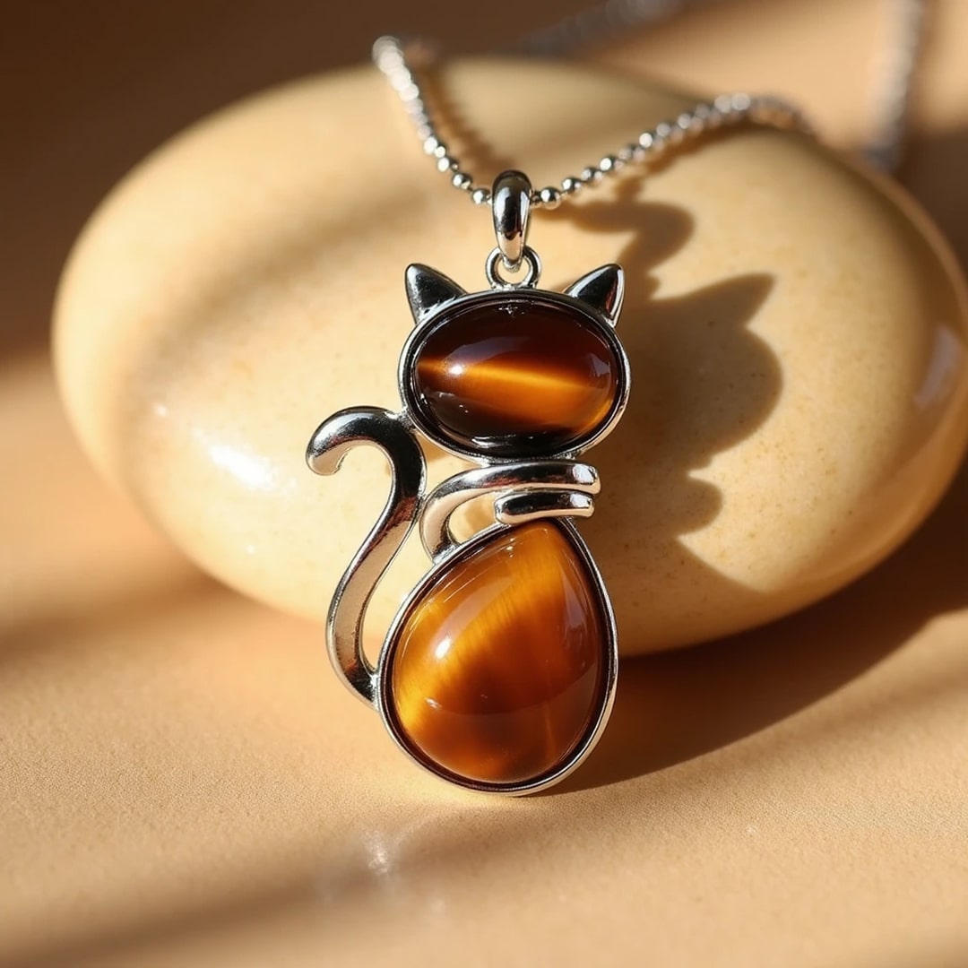 Mila – Katzenhalsband mit Naturstein
