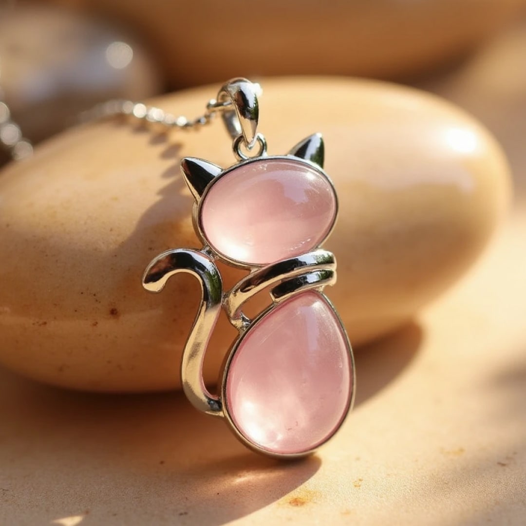 Mila – Katzenhalsband mit Naturstein