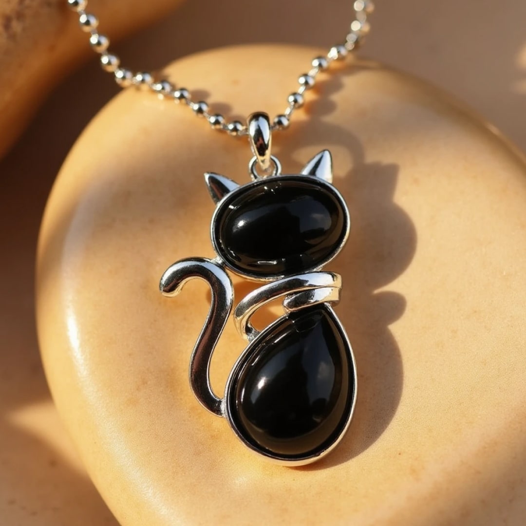 Mila – Katzenhalsband mit Naturstein