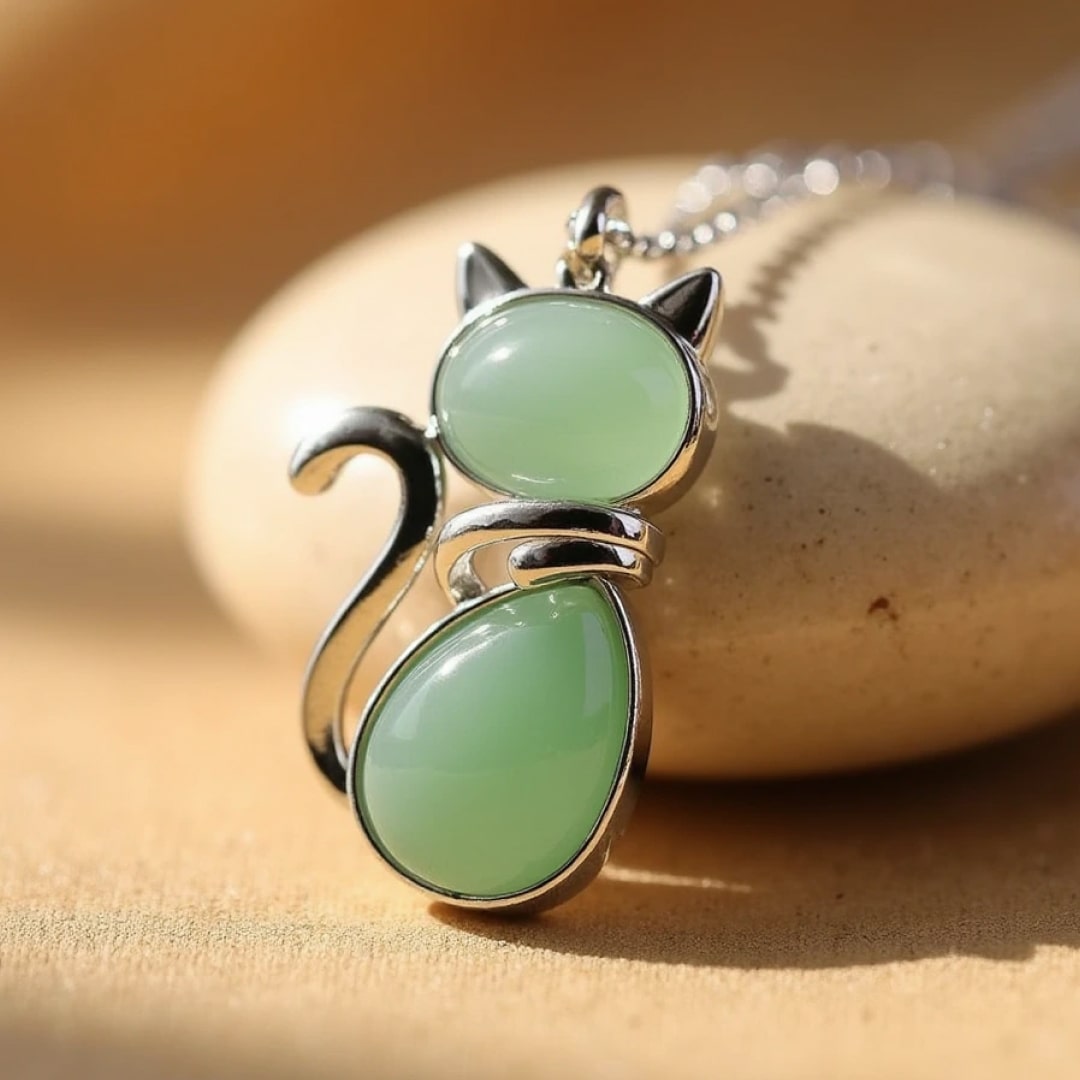 Mila – Katzenhalsband mit Naturstein