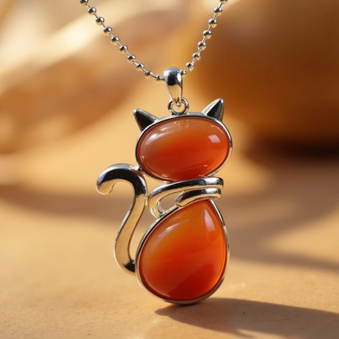 Mila – Katzenhalsband mit Naturstein