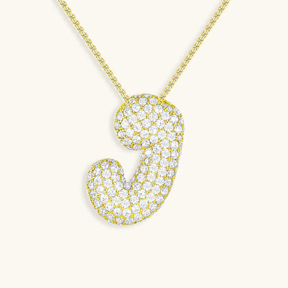 Bubble Initial Diamant Halskette