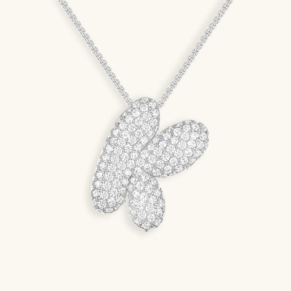 Bubble Initial Diamant Halskette