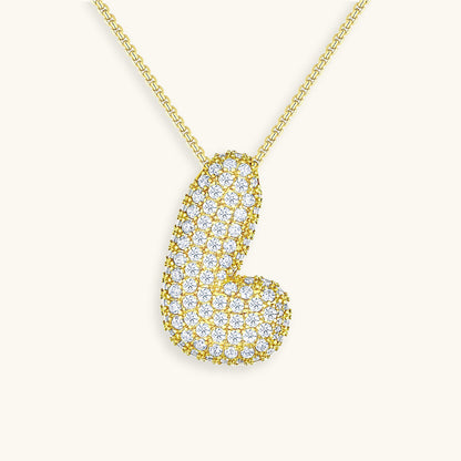 Bubble Initial Diamant Halskette