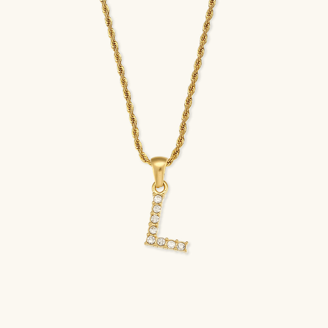 Maeve - Diamant-Halskette mit Buchstaben-Initialen