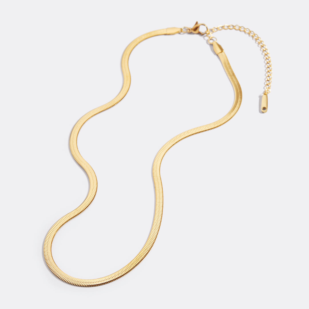 Vera – Kette mit Knochenmuster in Gold-Sandwich