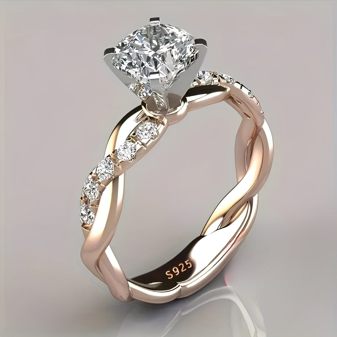 Elvie – Ring Rosa Kristall Verschlungen