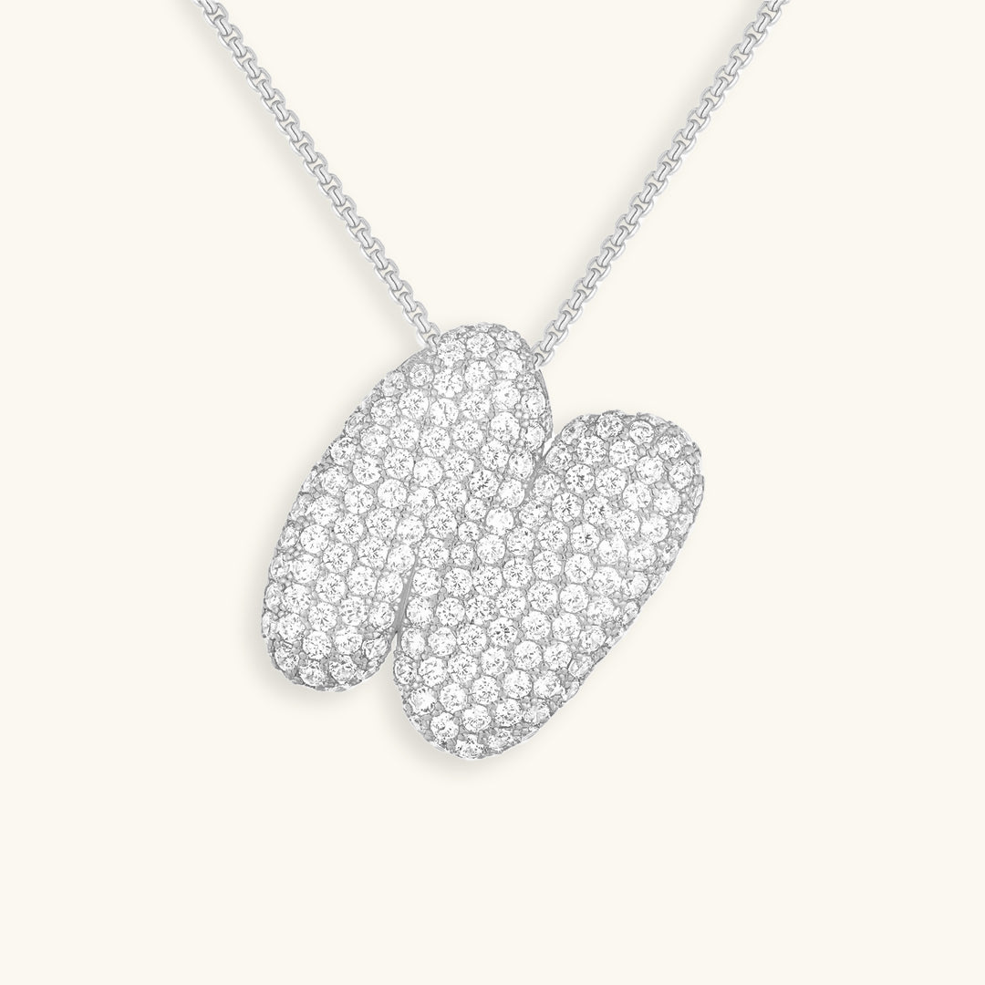 Bubble Initial Diamant Halskette