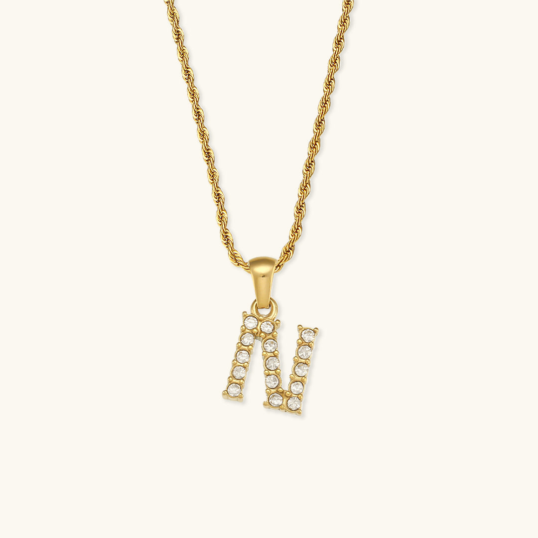Maeve - Diamant-Halskette mit Buchstaben-Initialen