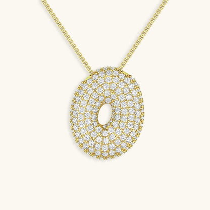 Bubble Initial Diamant Halskette