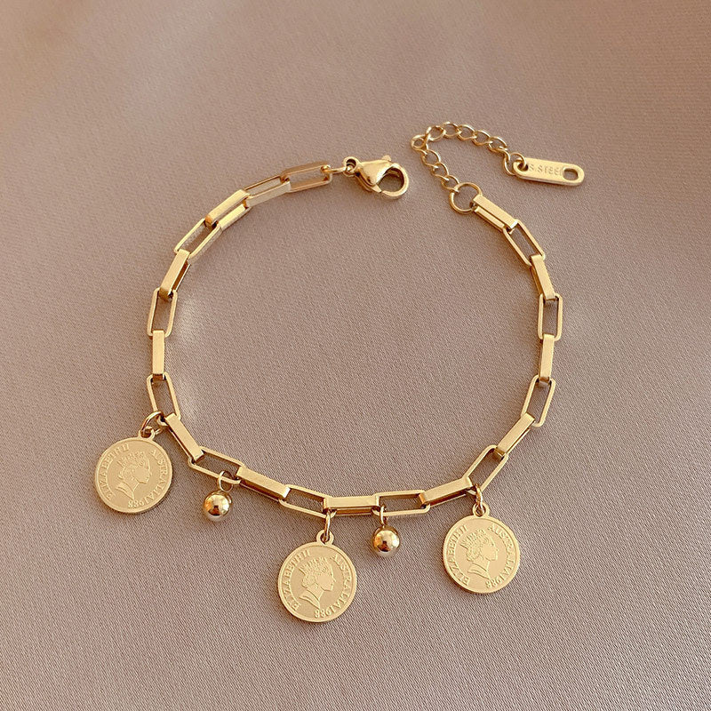 Maja – Verstellbares Armband mit Goldmünzen
