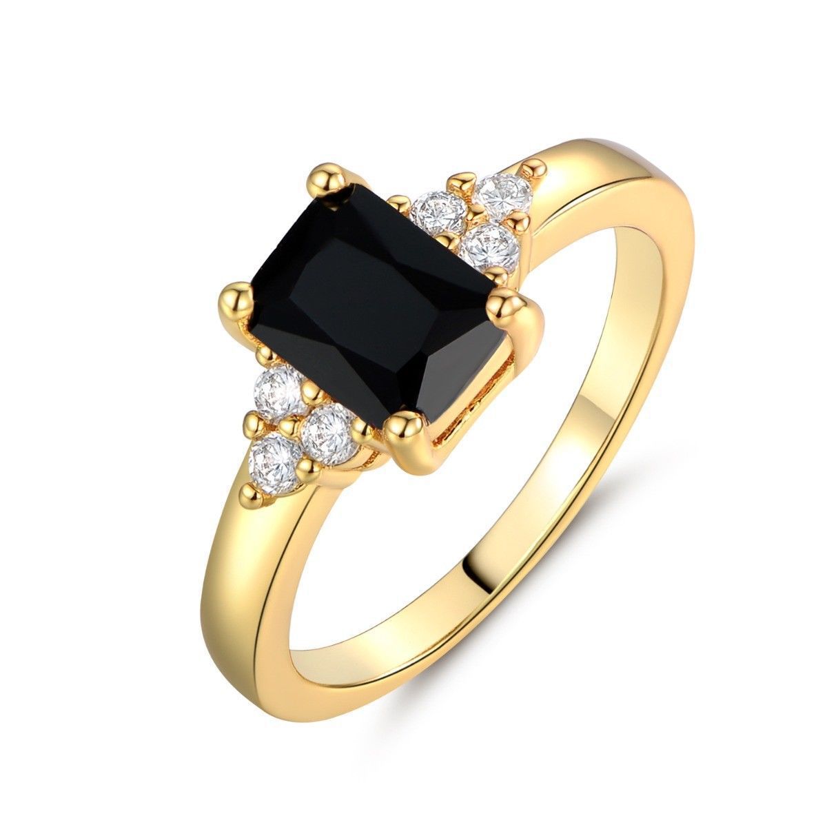 Kaye – Ring Baguette in Schwarzem Spinell
