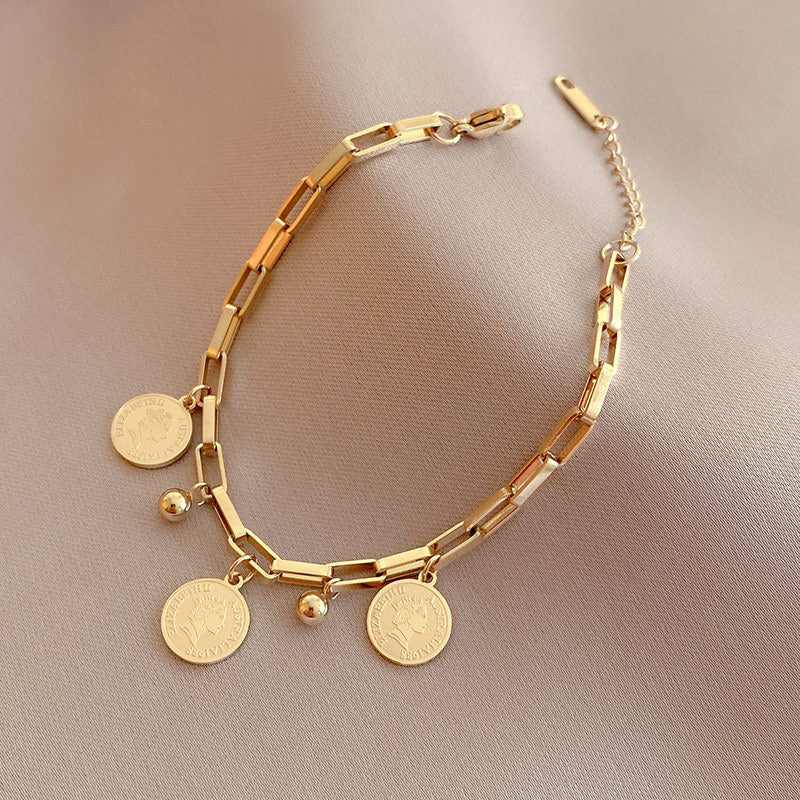 Maja – Verstellbares Armband mit Goldmünzen