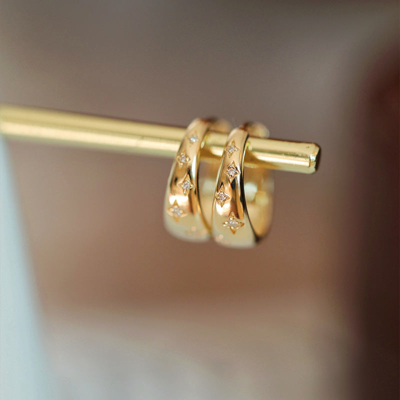 Nori – Luxuriöse Ohrringe Gold und Silber