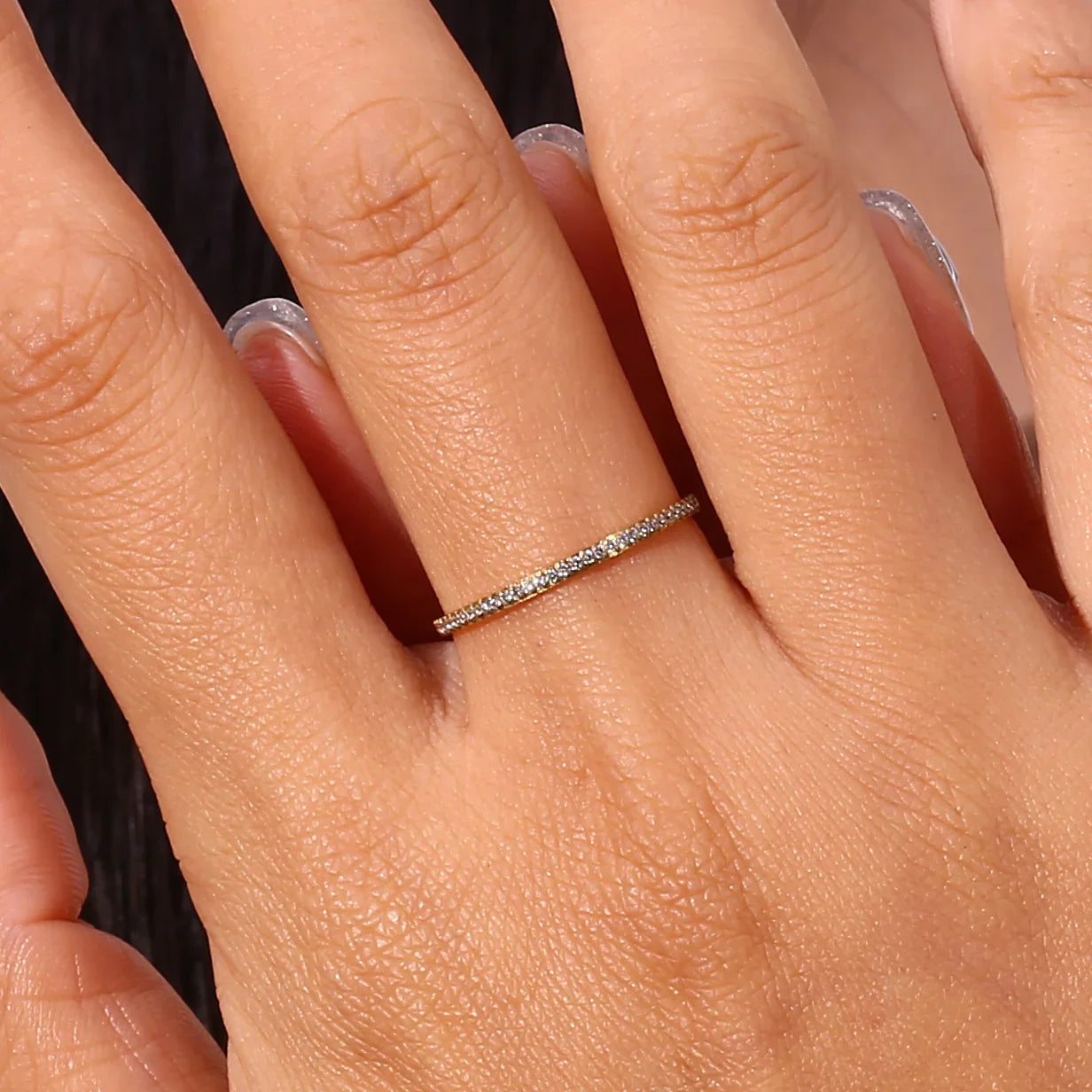 Zarra – Pavé-Ring aus strahlendem Gold