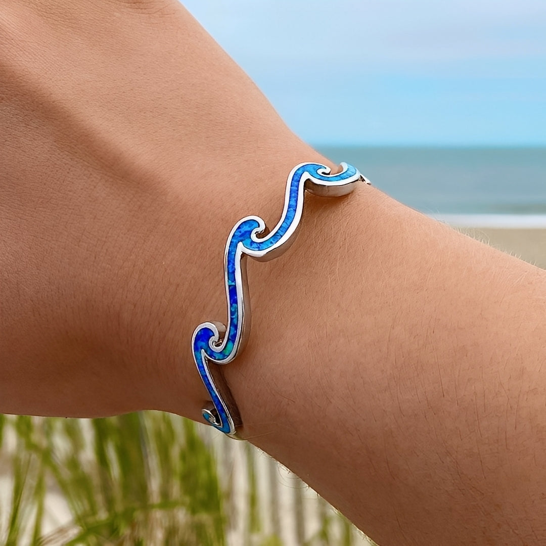 Naya – Armband Wellen aus Opal & Silber