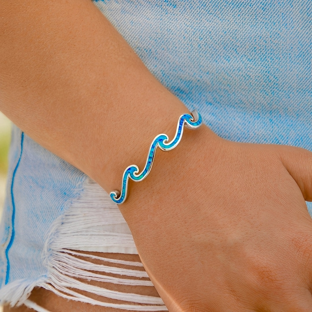 Naya – Armband Wellen aus Opal & Silber