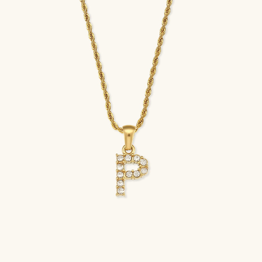 Maeve - Diamant-Halskette mit Buchstaben-Initialen