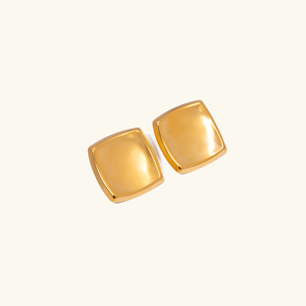 Poppy - Goldene quadratische Ohrringe
