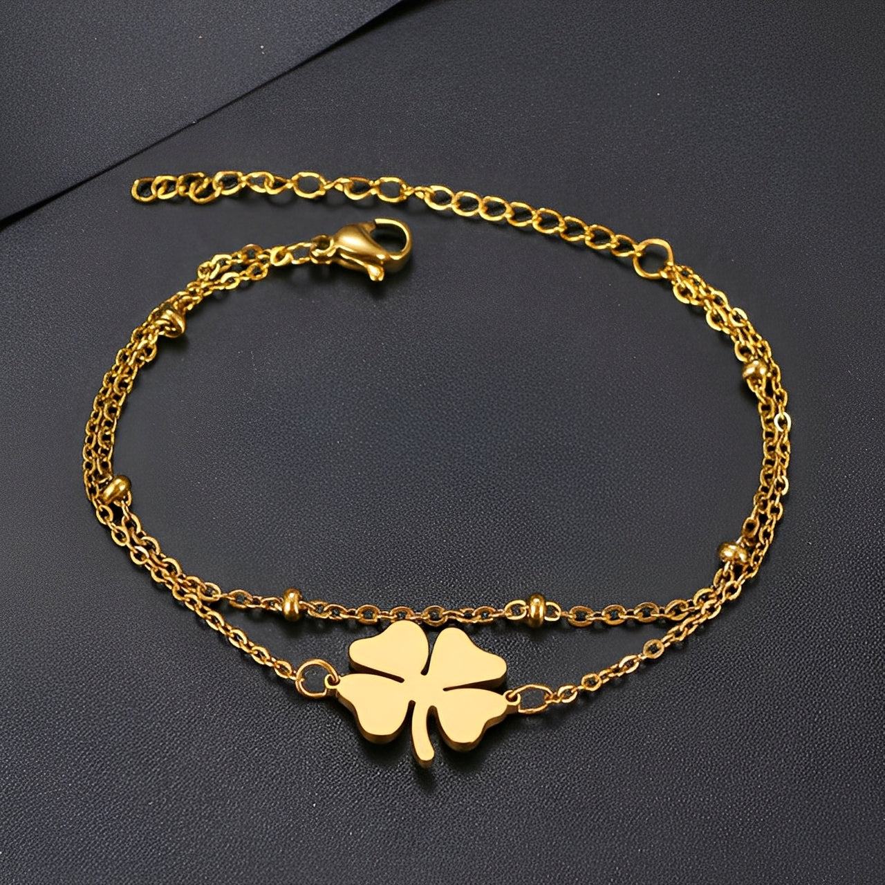 Sanya – Armband Klee Gold & Silber