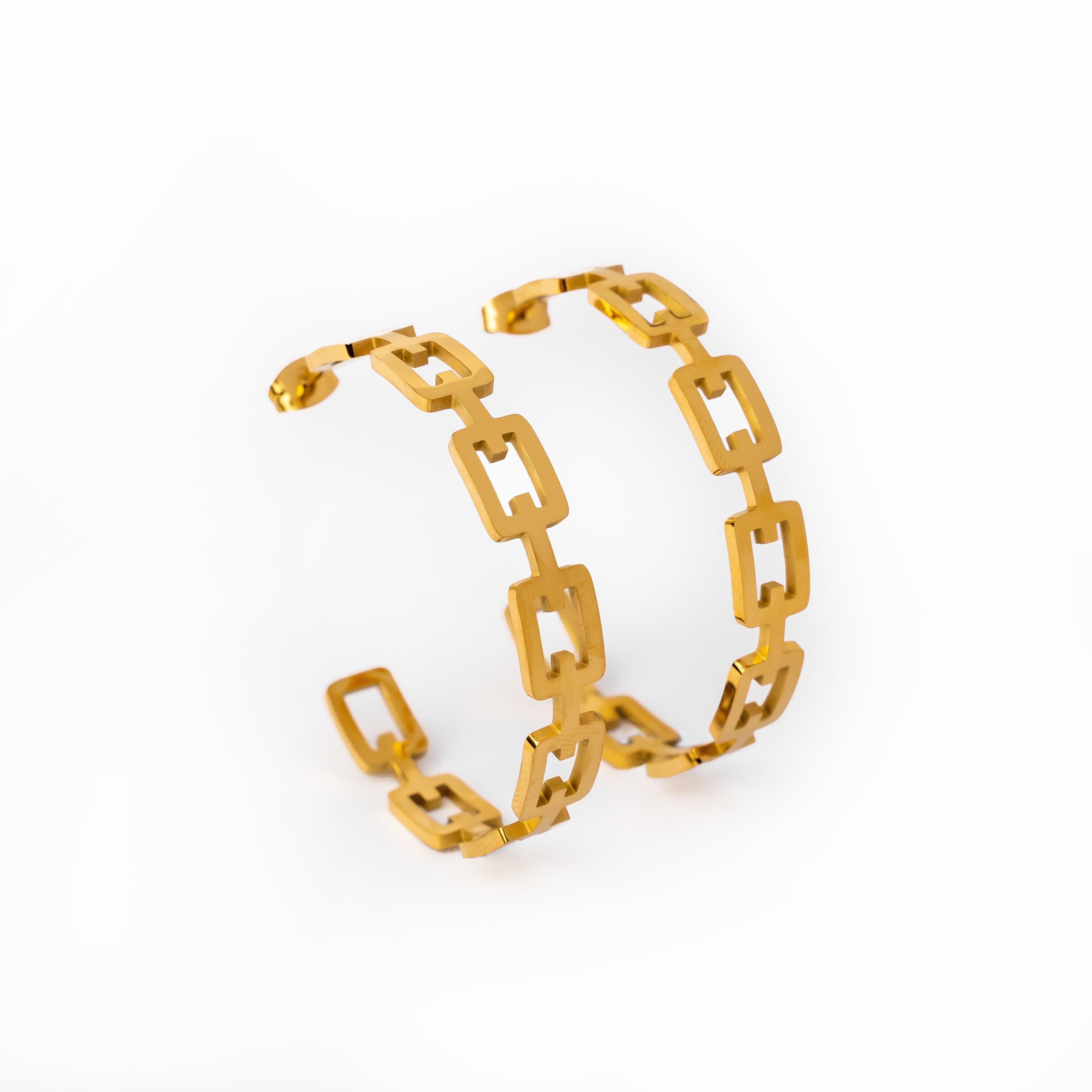 Gina – Geometrische Creolen Beschichtet mit 18K Gold