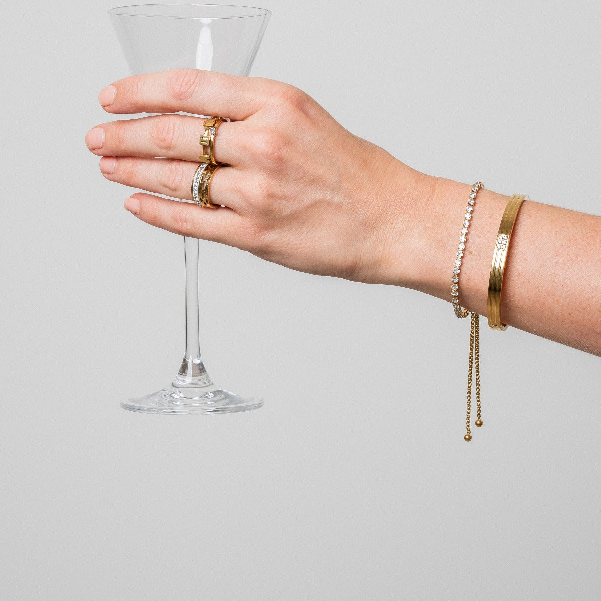 Alina – Armband Kette Tennis Gold