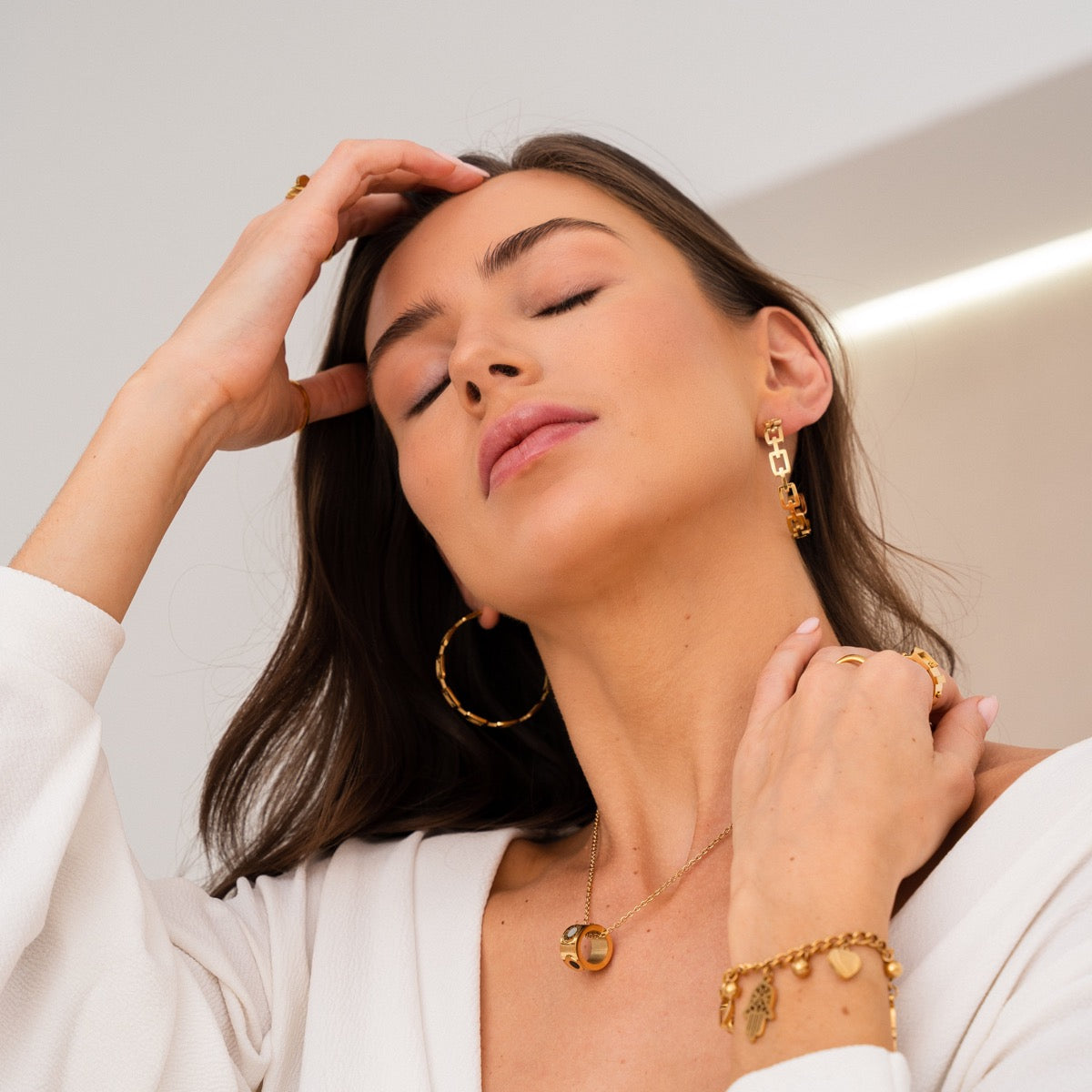 Gina – Geometrische Creolen Beschichtet mit 18K Gold