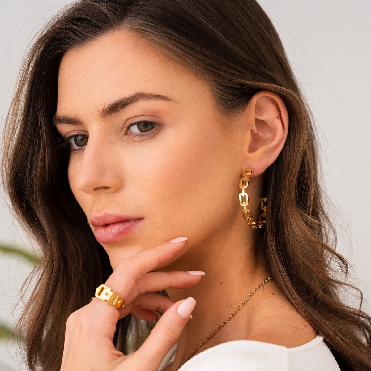 Gina – Geometrische Creolen Beschichtet mit 18K Gold