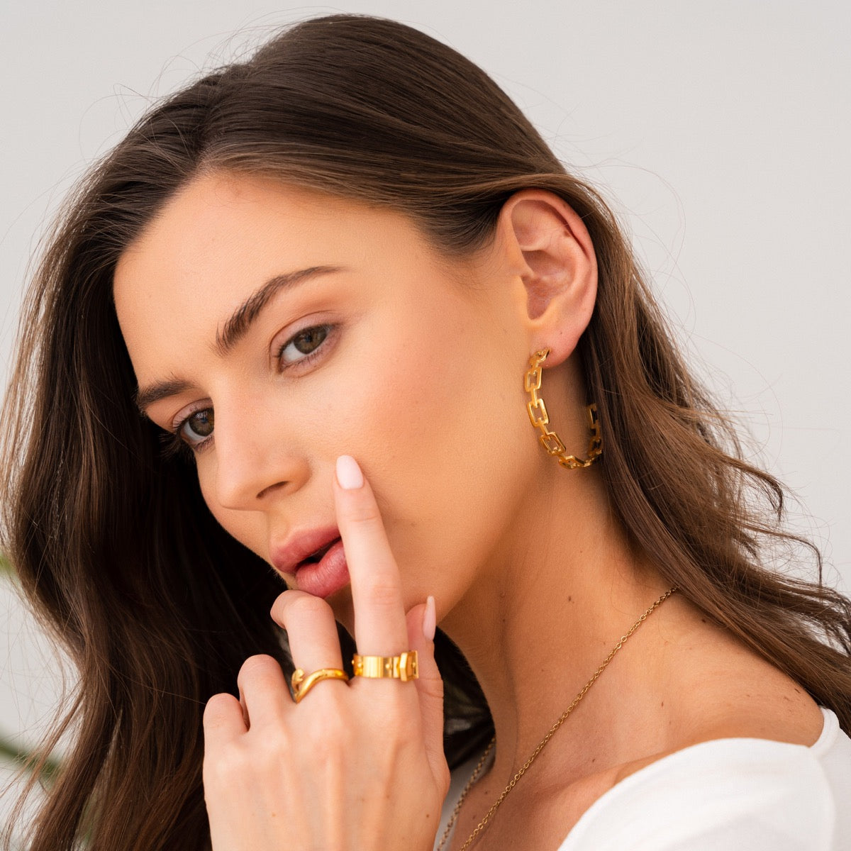 Gina – Geometrische Creolen Beschichtet mit 18K Gold