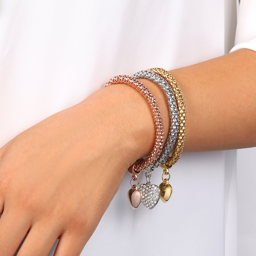 Aria – Armband aus Metall mit soliden Herzen