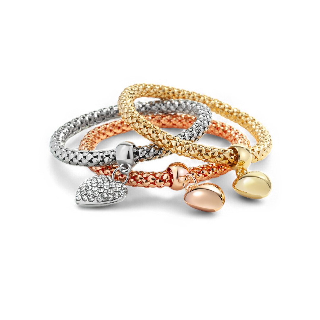 Aria – Armband aus Metall mit soliden Herzen