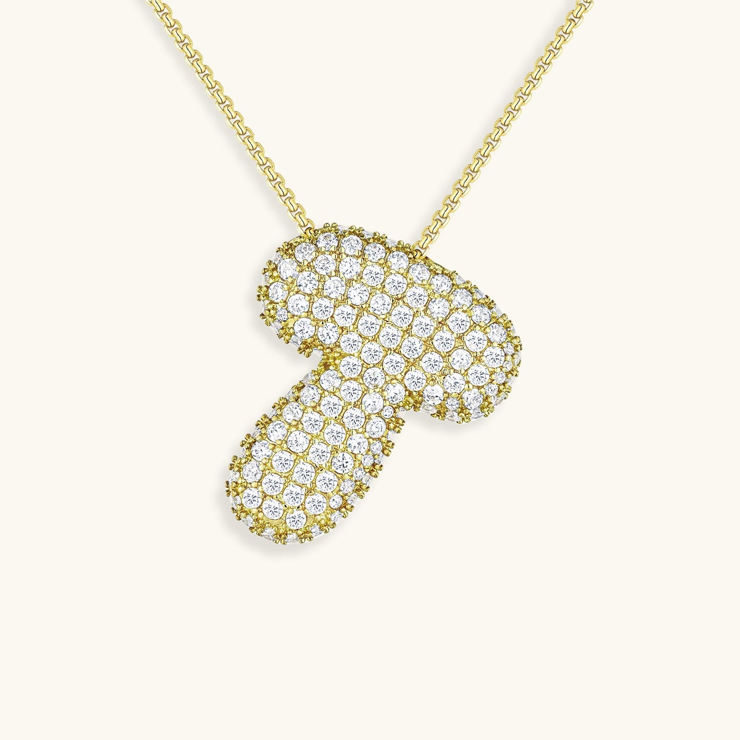 Bubble Initial Diamant Halskette