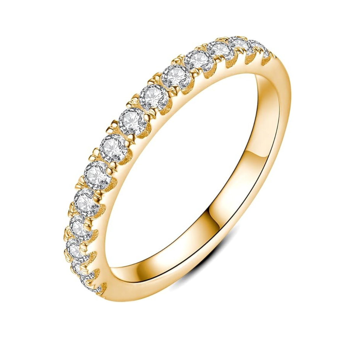 Aura – Ehering mit Moissanit in 18K Gold