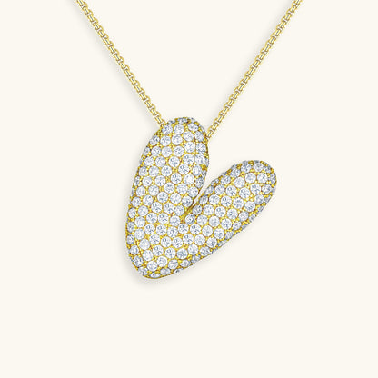 Bubble Initial Diamant Halskette