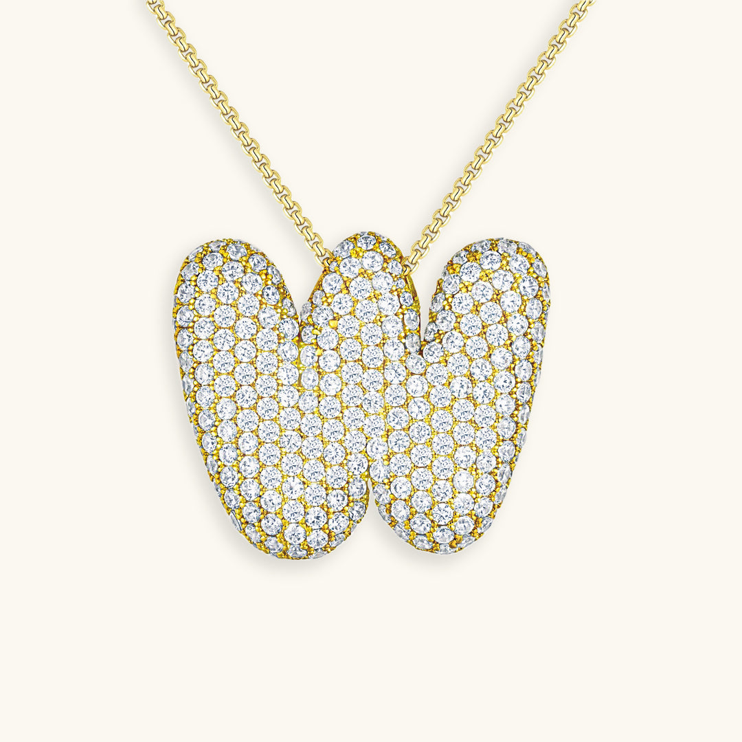 Bubble Initial Diamant Halskette