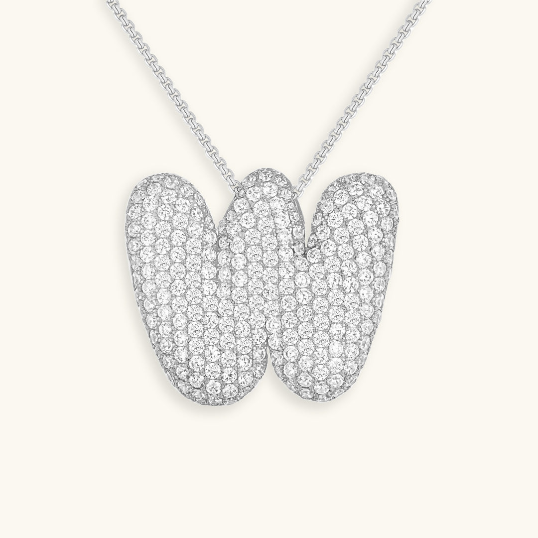 Bubble Initial Diamant Halskette