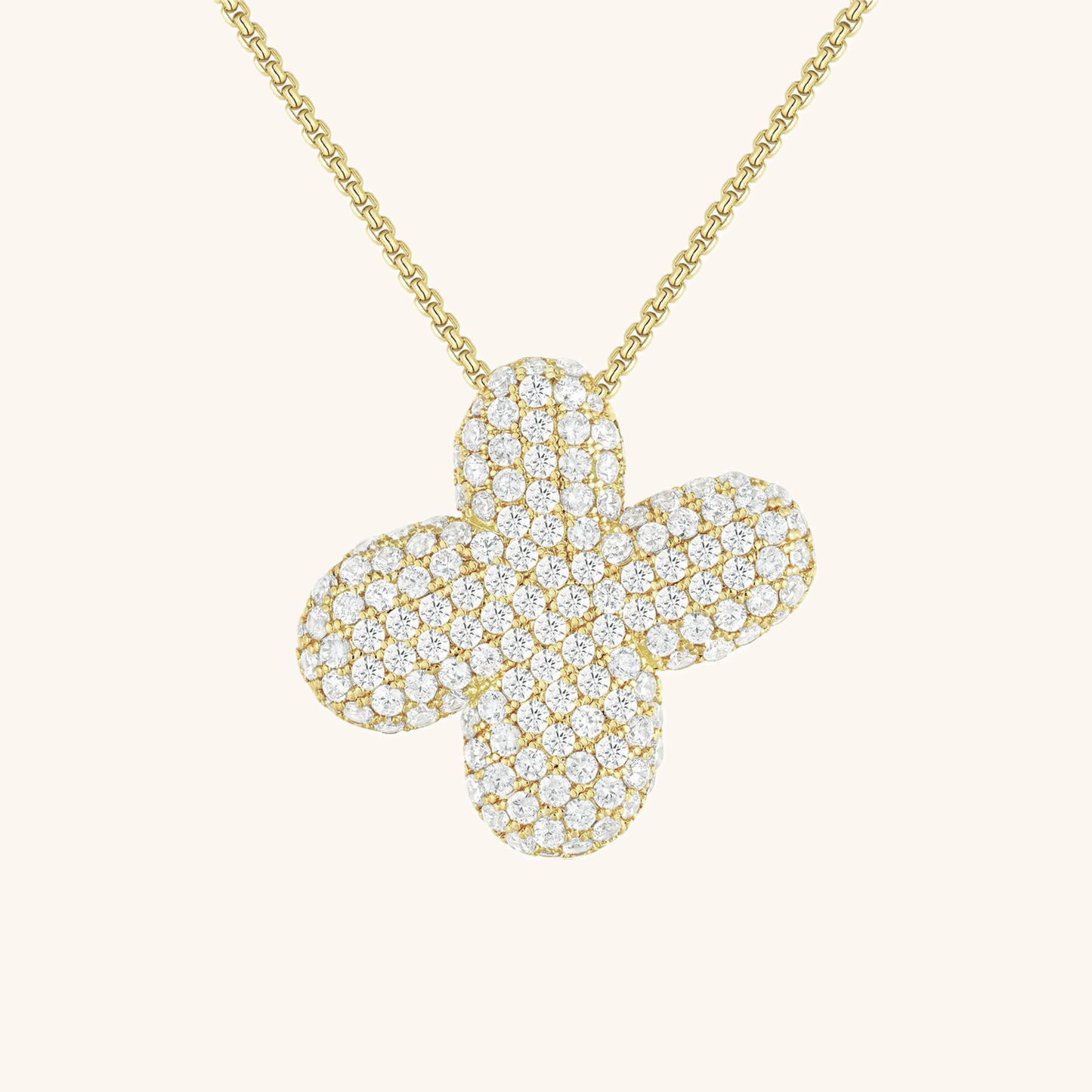 Bubble Initial Diamant Halskette