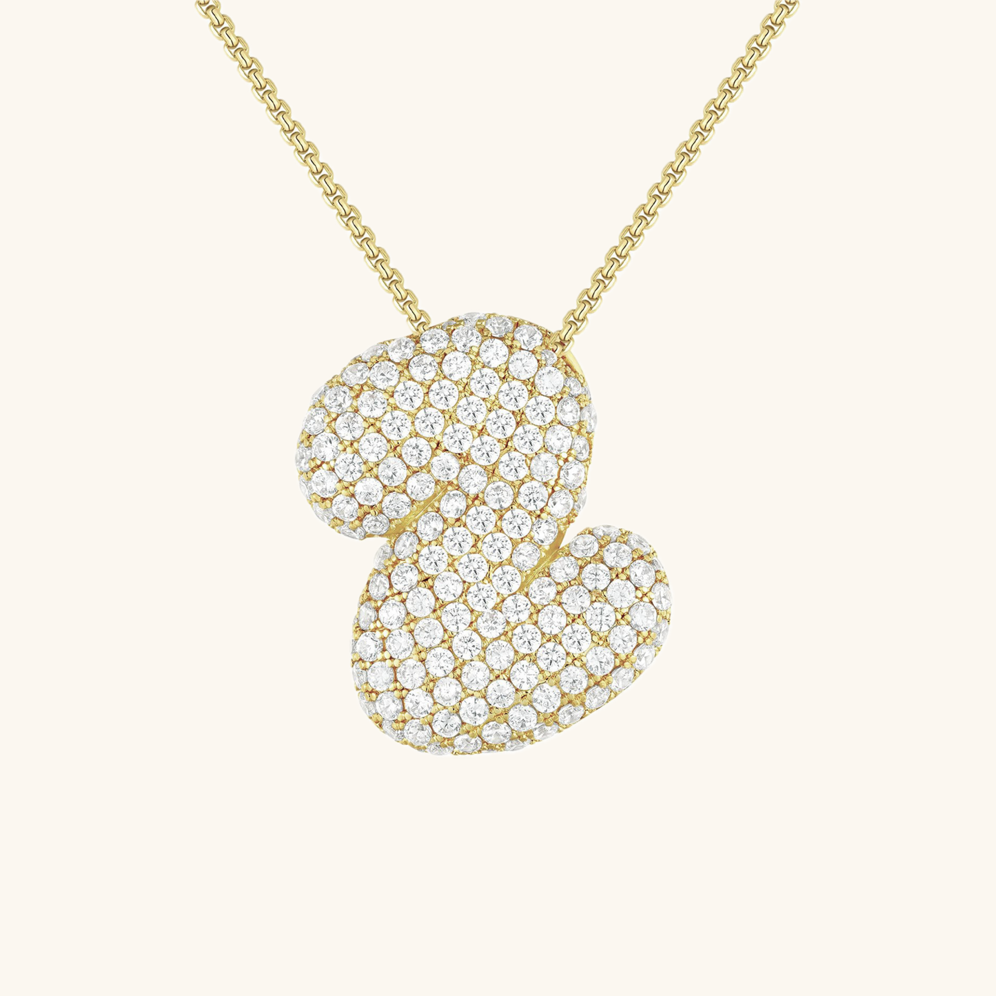 Bubble Initial Diamant Halskette