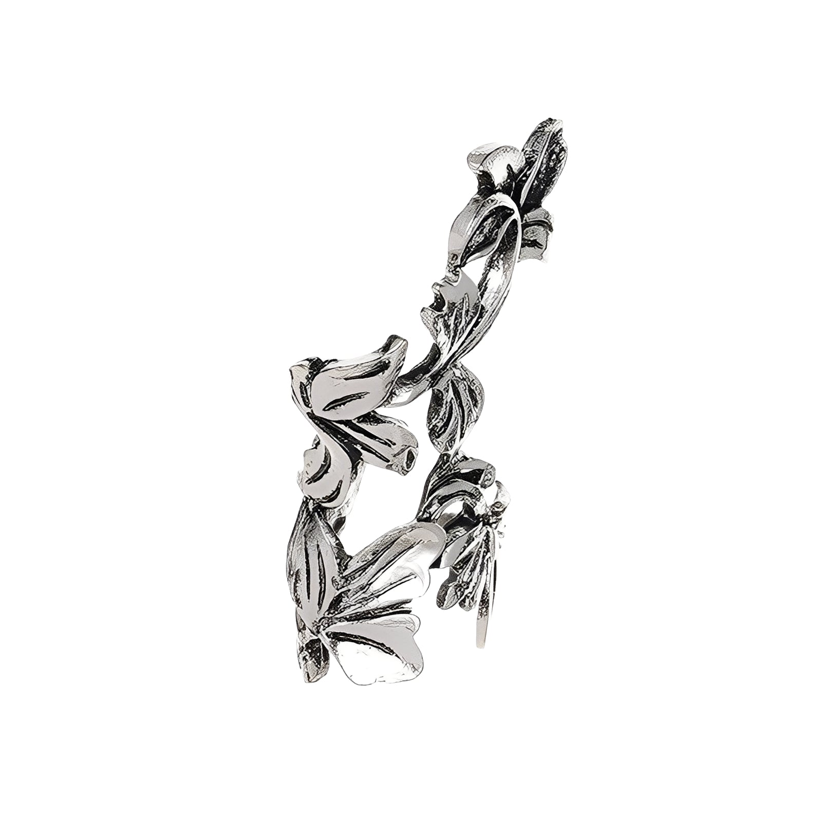 Amara – Ohrringe Blatt in Silber