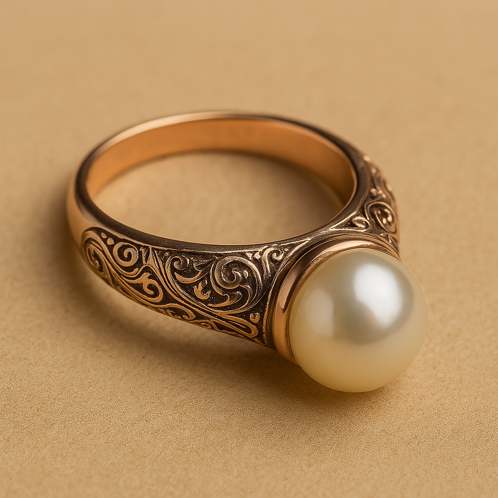 Inaya – Vintage Goldener Ring mit Perle