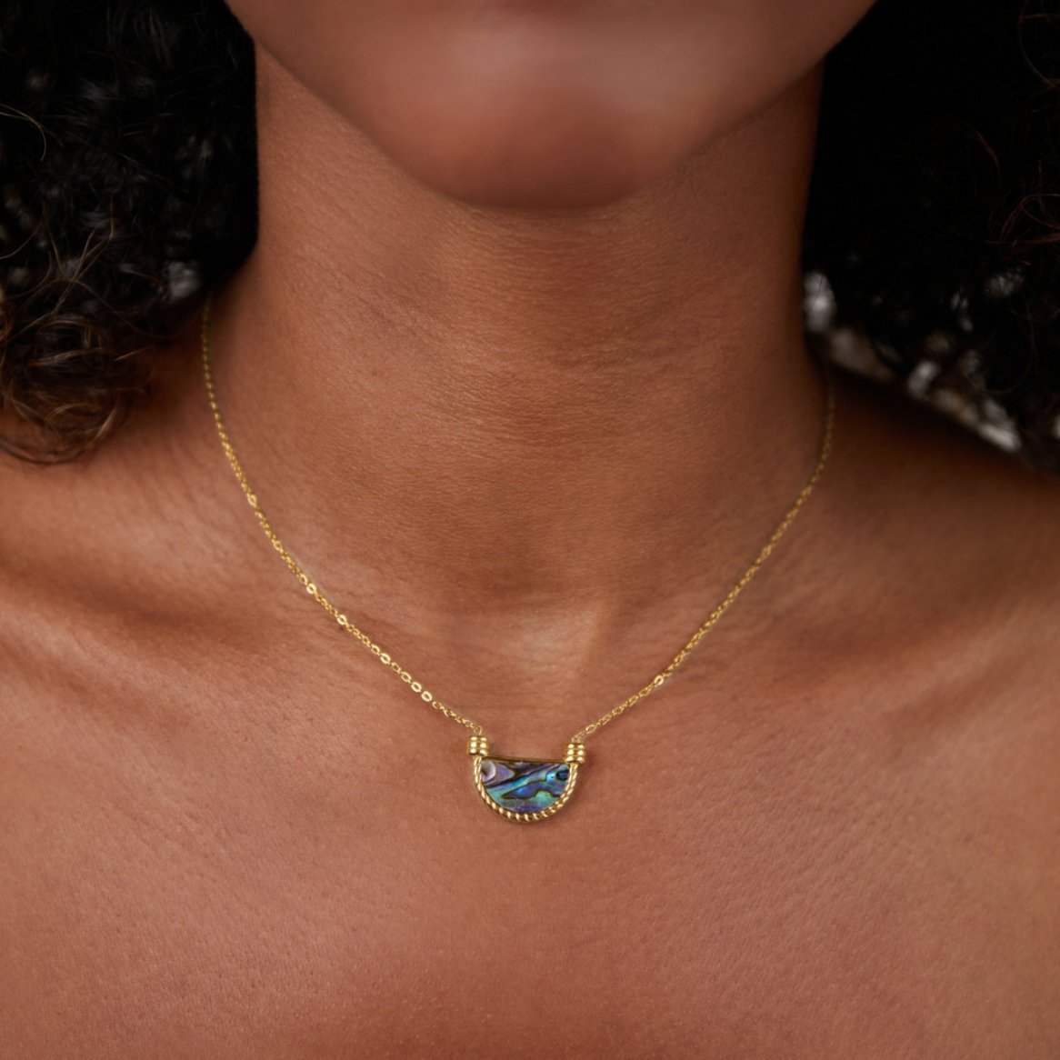 Talia – Goldene Türkis Sommerhalskette