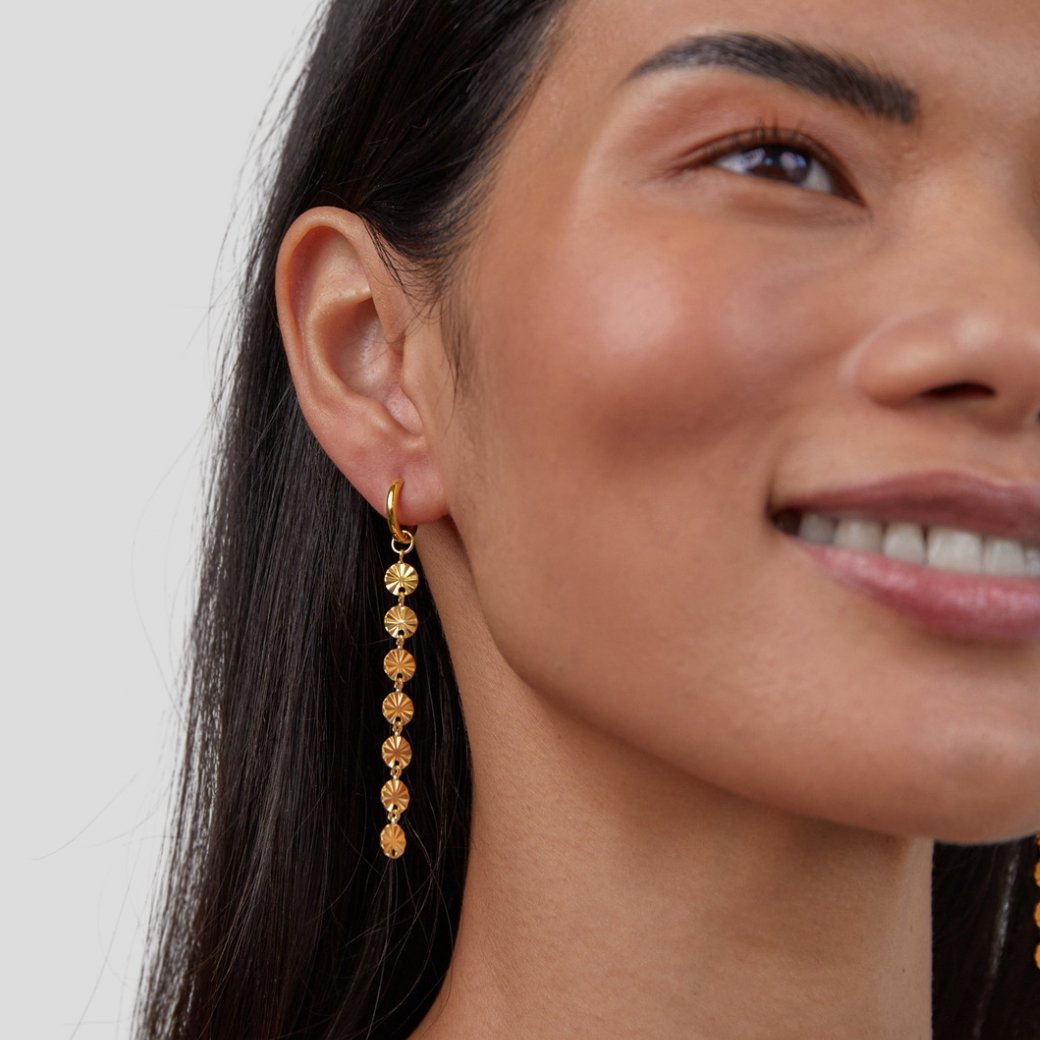 Zaya – Scheibenohrringe in 18K Gold