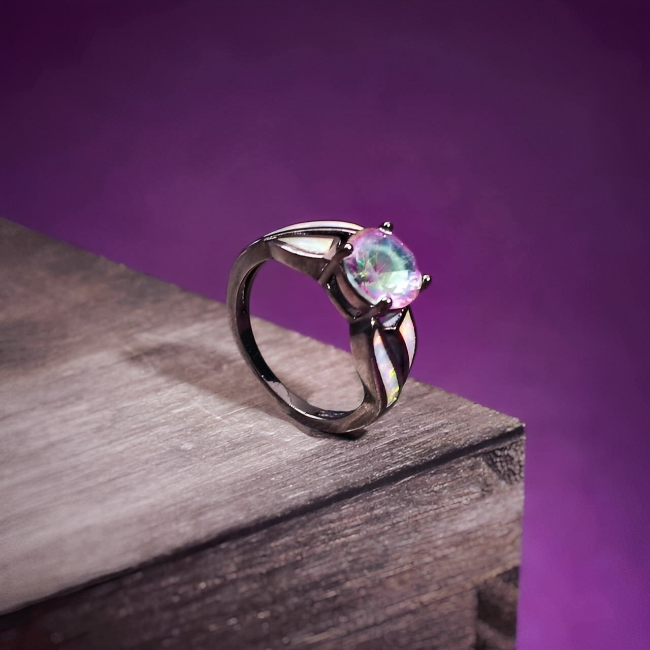 Mirella – Ring Regenbogen in Opal und Topas