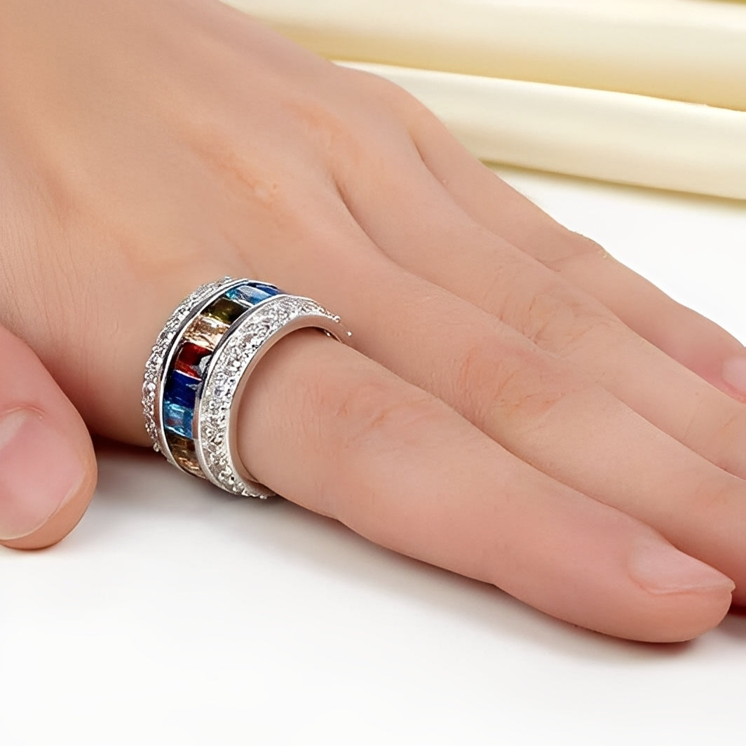 Sheena – Ring mit mehreren Steinen in 925 Silber