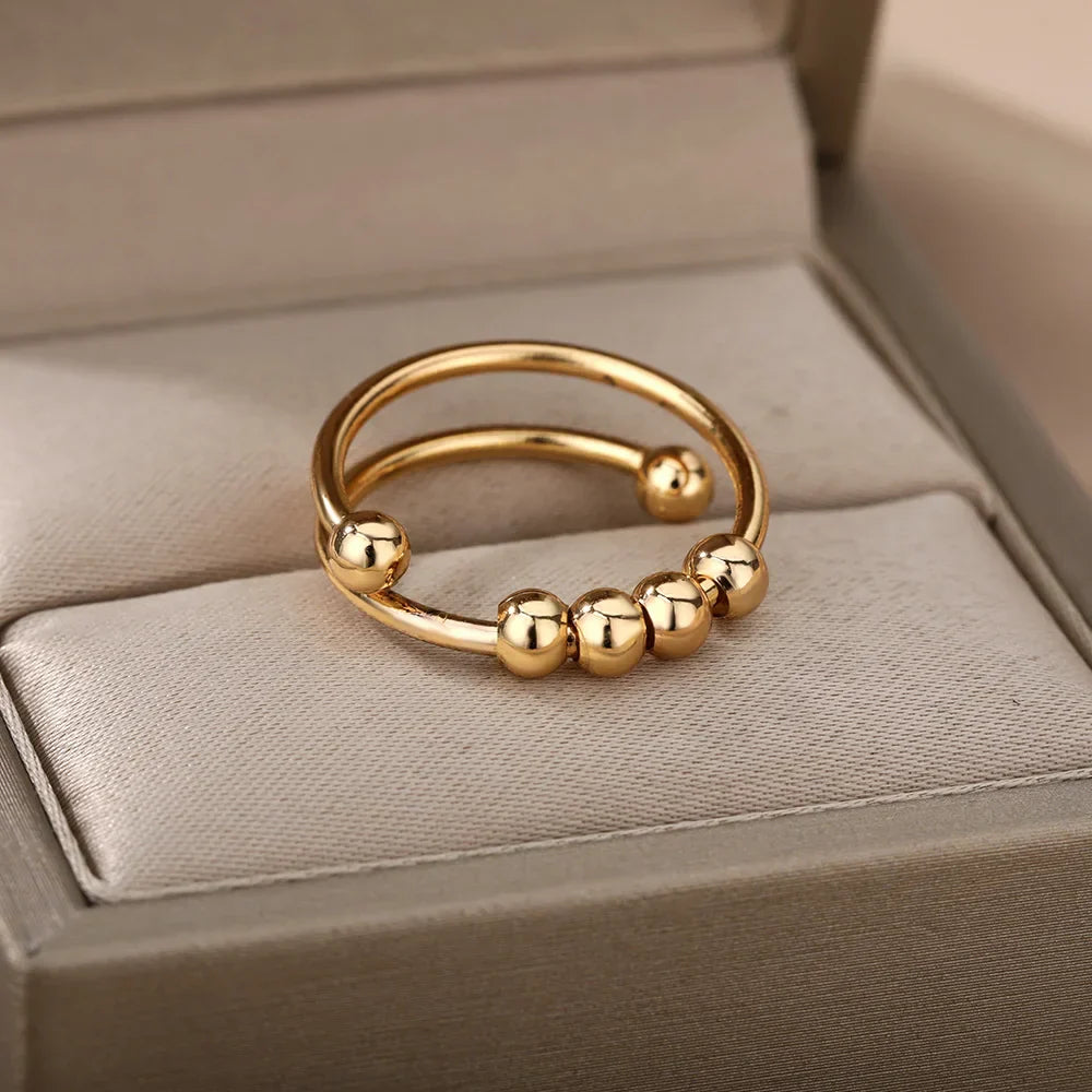 Maelis – Anti-Stress-Ring mit Drehenden Perlen